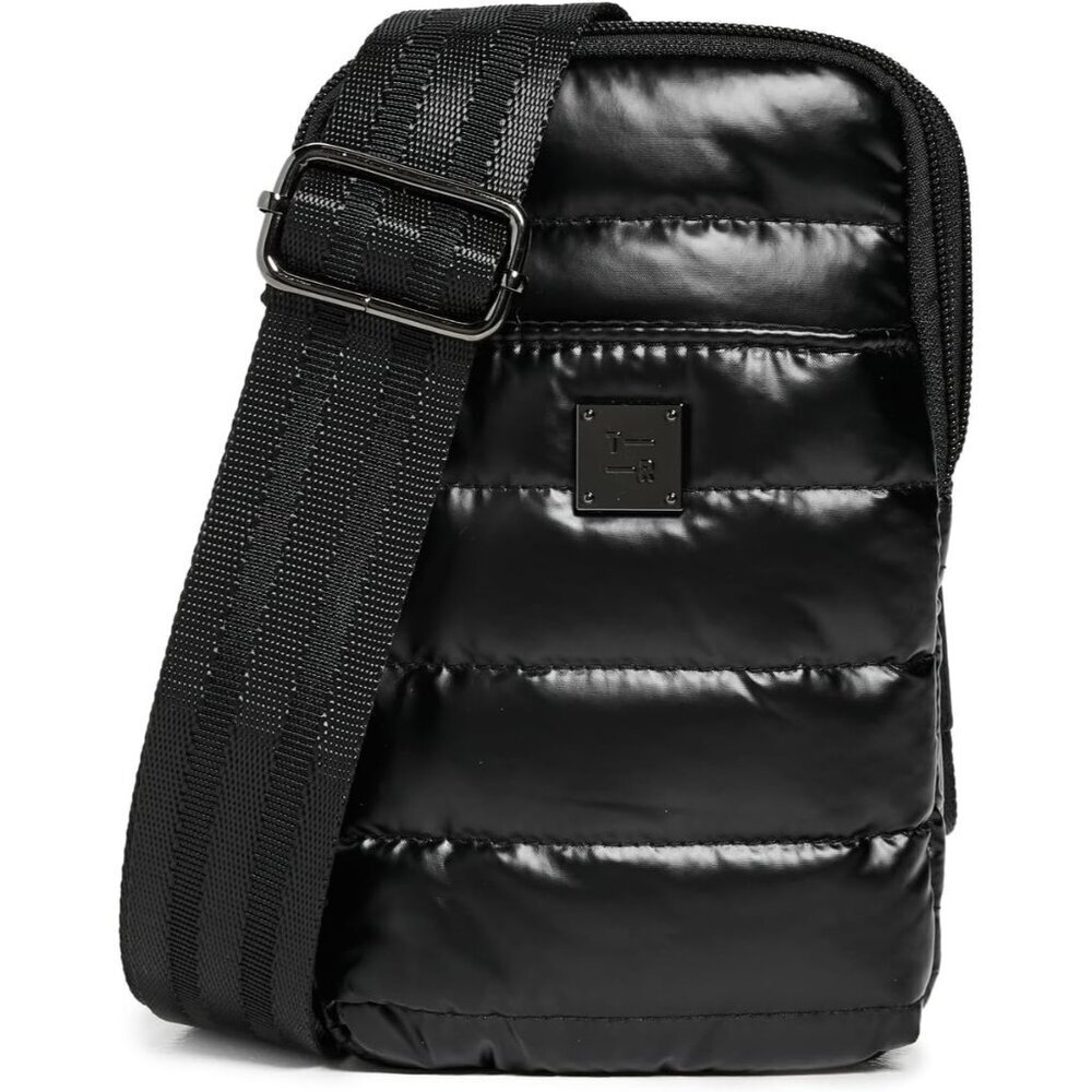 Women's Crossbody Bag Nylon Quilted Compact Zipper Adjustable Strap